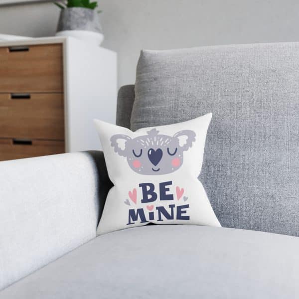 Be Mine Square Pillow - Pink Back - Image 4