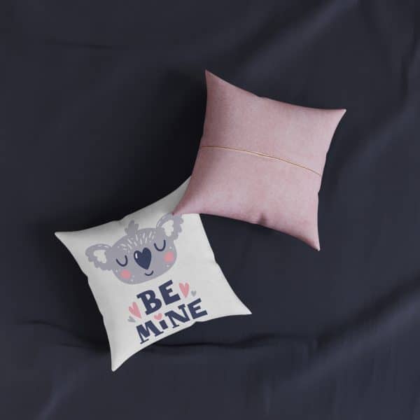 Be Mine Square Pillow - Pink Back - Image 3