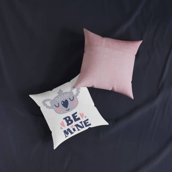 Be Mine Square Pillow - Pink Back - Image 7