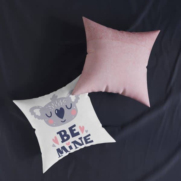 Be Mine Square Pillow - Pink Back - Image 11