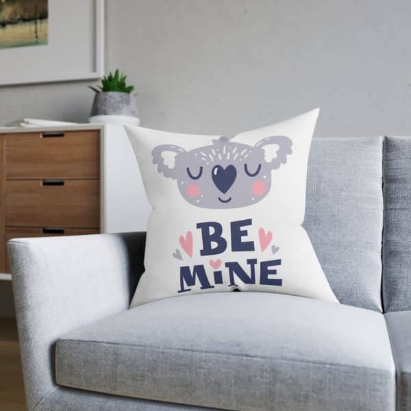 Be Mine Square Pillow - Pink Back - Image 12